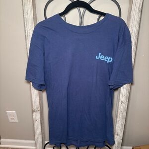 Jeep Mountain Sunset Graphic T Shirt Blue Comfort Colors Large Cotton